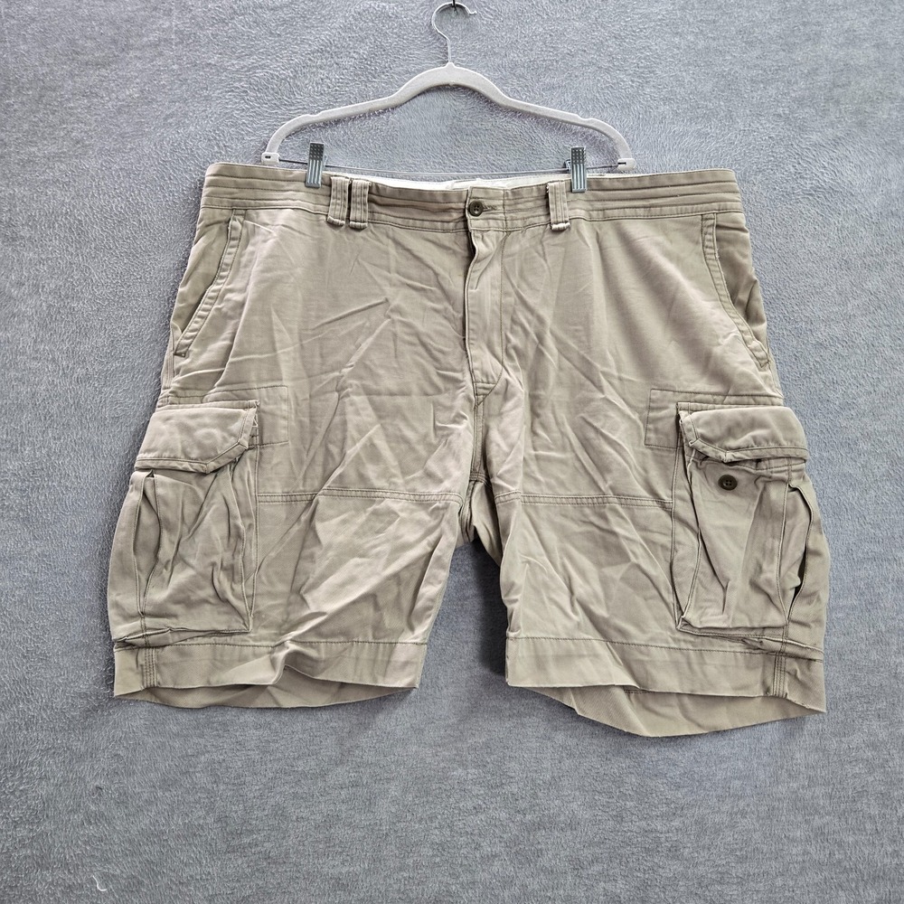 Polo Ralph Lauren Men Shorts 46B Beige Cargo Pockets High Rise 9 in Inseam READ